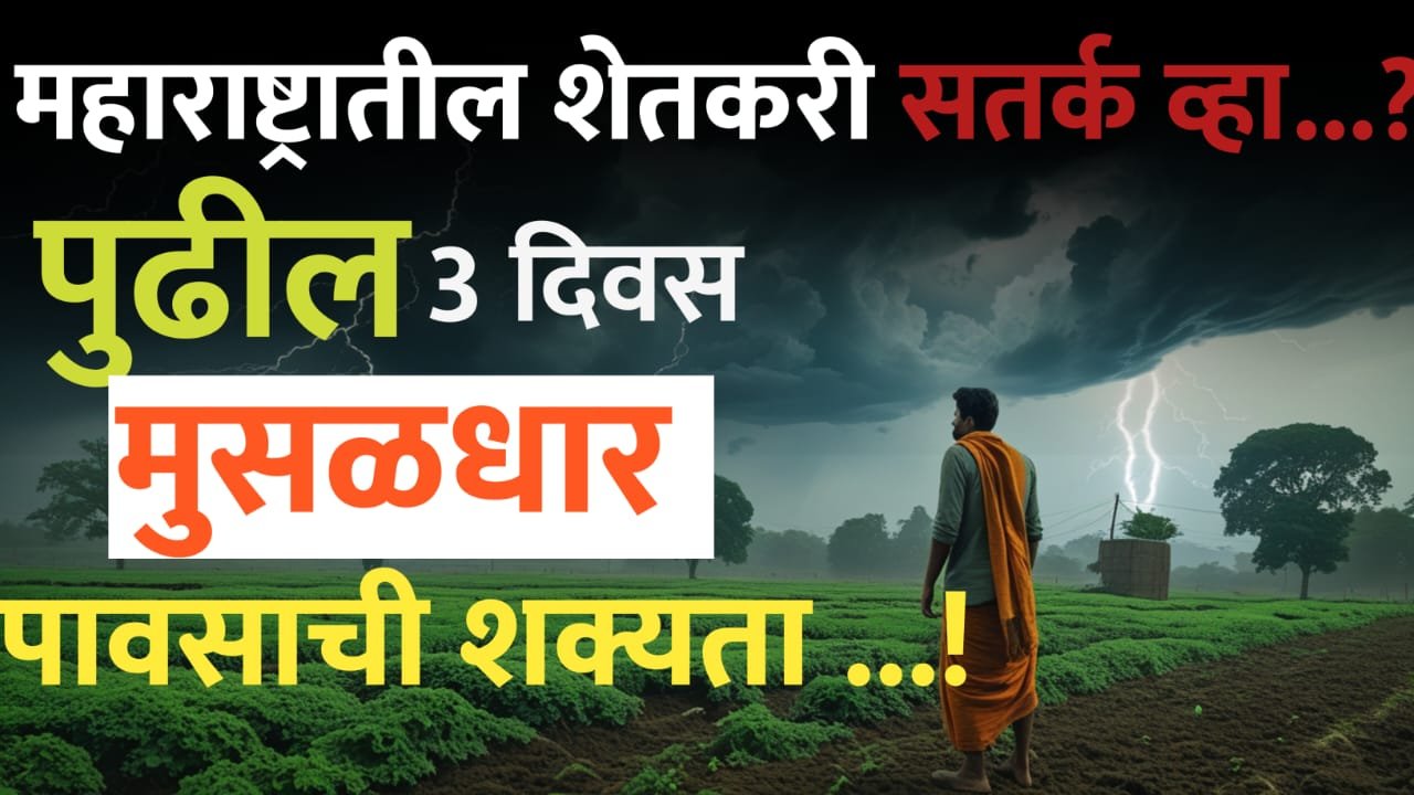 पुढील 3 दिवस मुसळधार पावसाची शक्यता